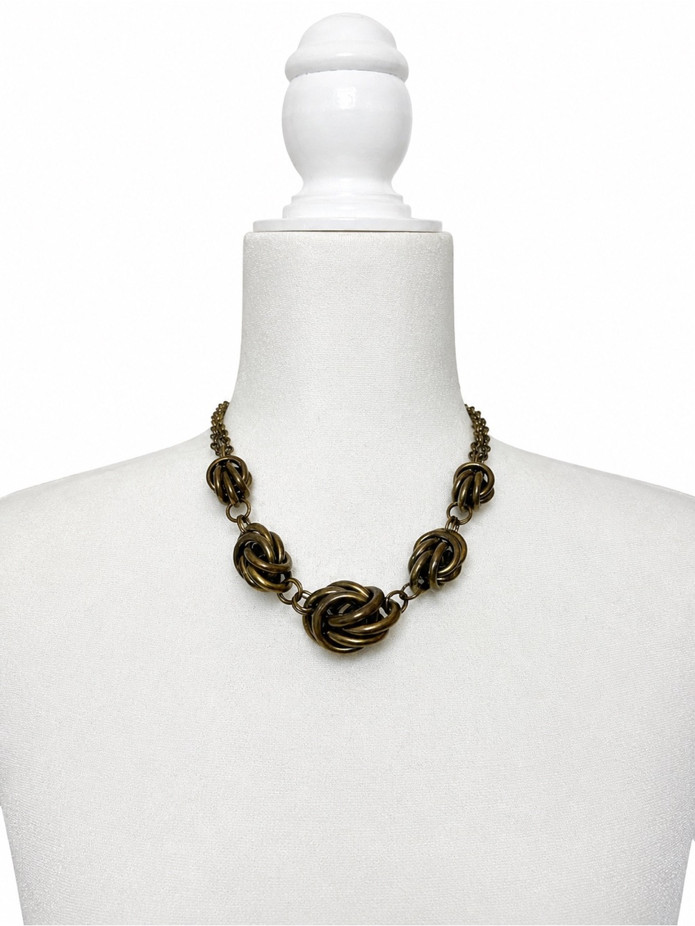 Vintage? Knotted “Infinity” Necklace Bronze Tone - Picture 2 of 7